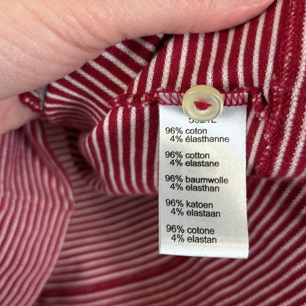 Lacoste red and white striped cardigan sz 36 - Picture 7 of 8